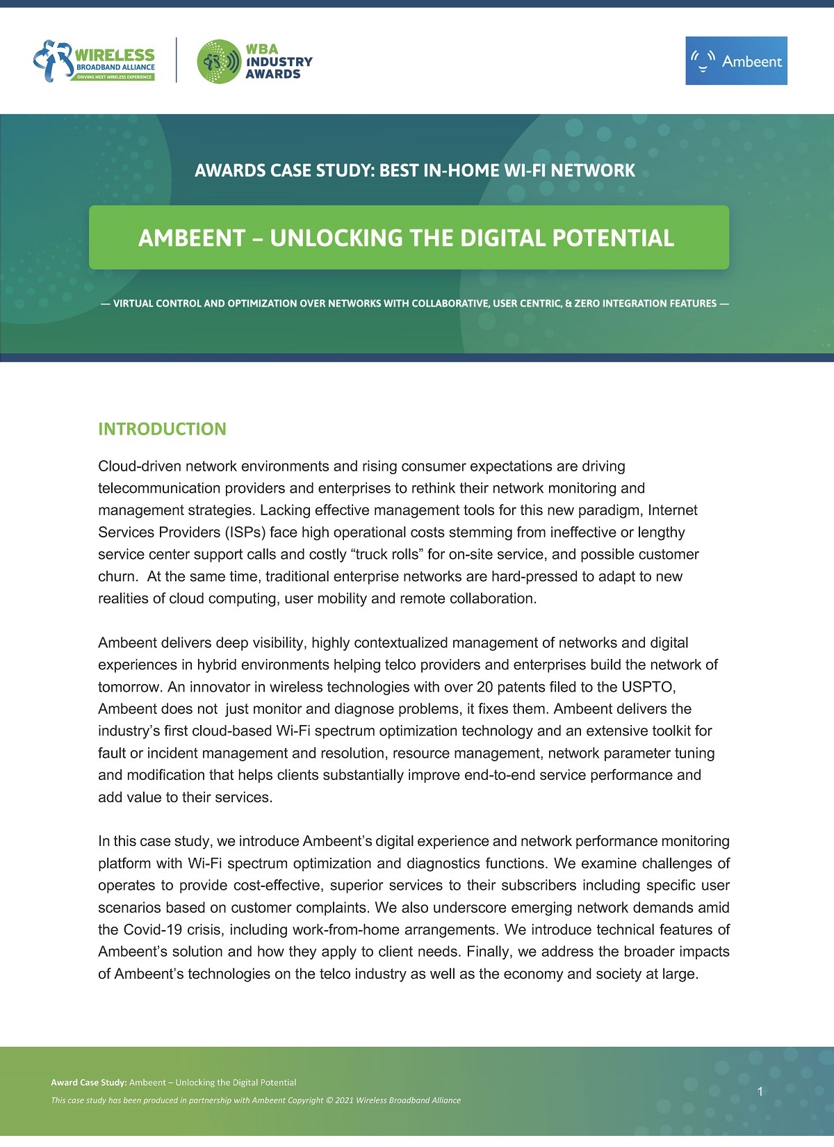 Best Wi Fi for Social Impact Shortlist Ambeent 1